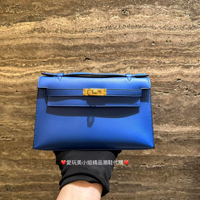 HERMES 愛馬仕 Mini Kelly 一代 71 法國藍 金釦 Swift 💙