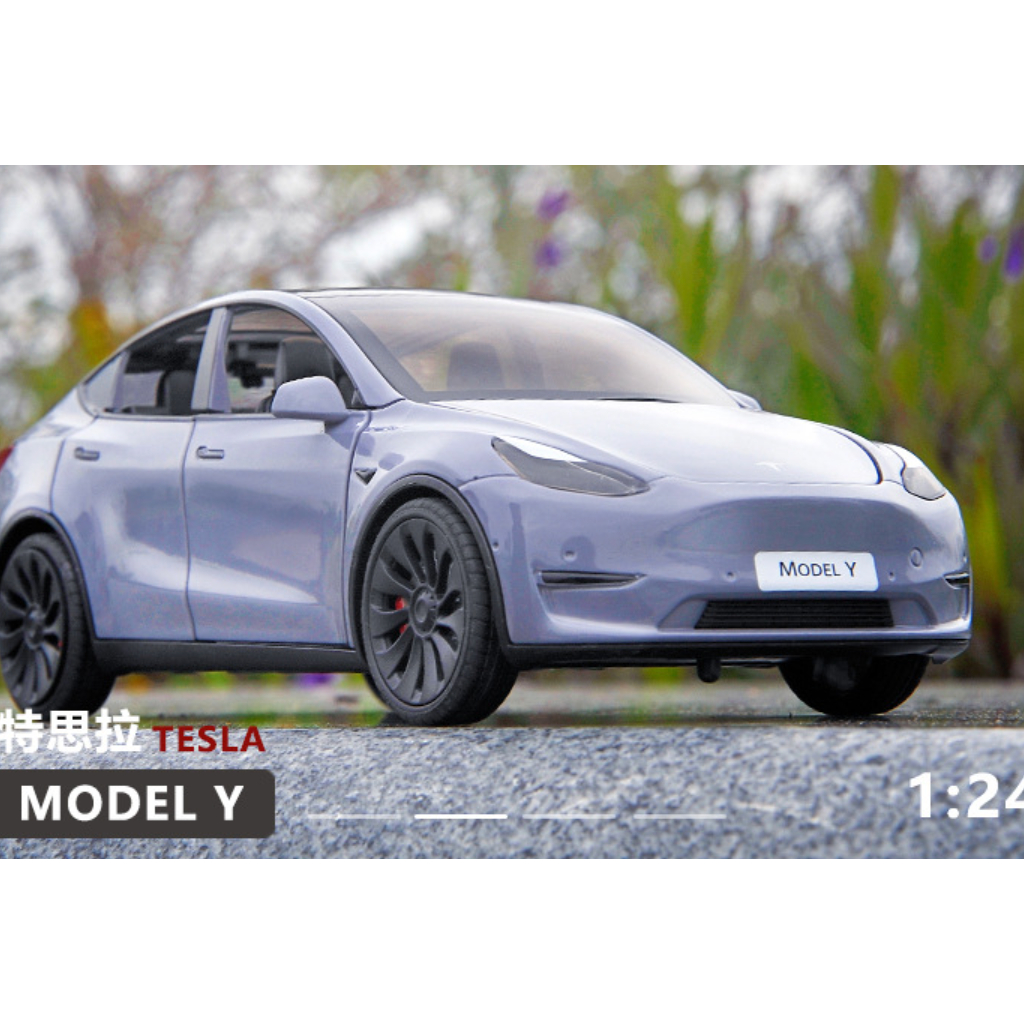 ⭐️~[淺口袋]~⭐️  特斯拉 Tesla MODEL Y 模型車 休旅車 1:24 合金車 具燈光與音效 充電樁