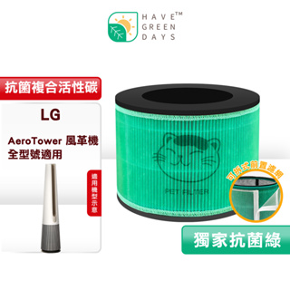 適用 LG 風革機 FS151PBD0 / FS151PSF0 / FS151PWE0 抗菌濾網 HEPA 活性碳 濾芯