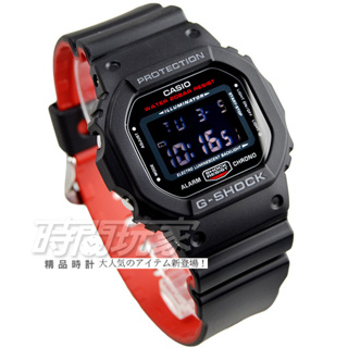 G-SHOCK CASIO卡西歐 DW-5600HR-1 原價2800絕對強悍運動電子錶 男錶 紅x黑 【時間玩家】