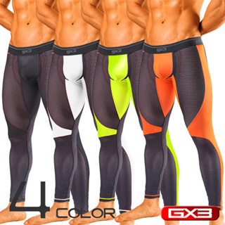 GX3- (四色)網眼拼接撞色 緊身壓縮褲 運動緊身內搭 運動緊身褲 k1670
