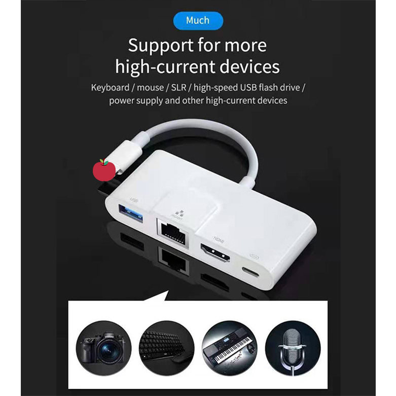 Lightning HDTV螢幕轉接器-LC14 相機適配器 4端口 HDMI螢幕轉接器 電視同屏器 轉接線HDMI