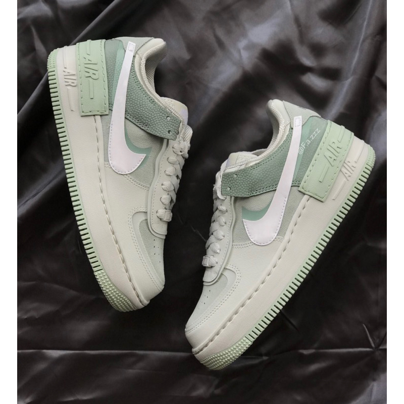 【EXIST】Nike Air Force 1 Shadow 抹茶綠 薄荷綠 漸層 厚底 女鞋 CW2655-001