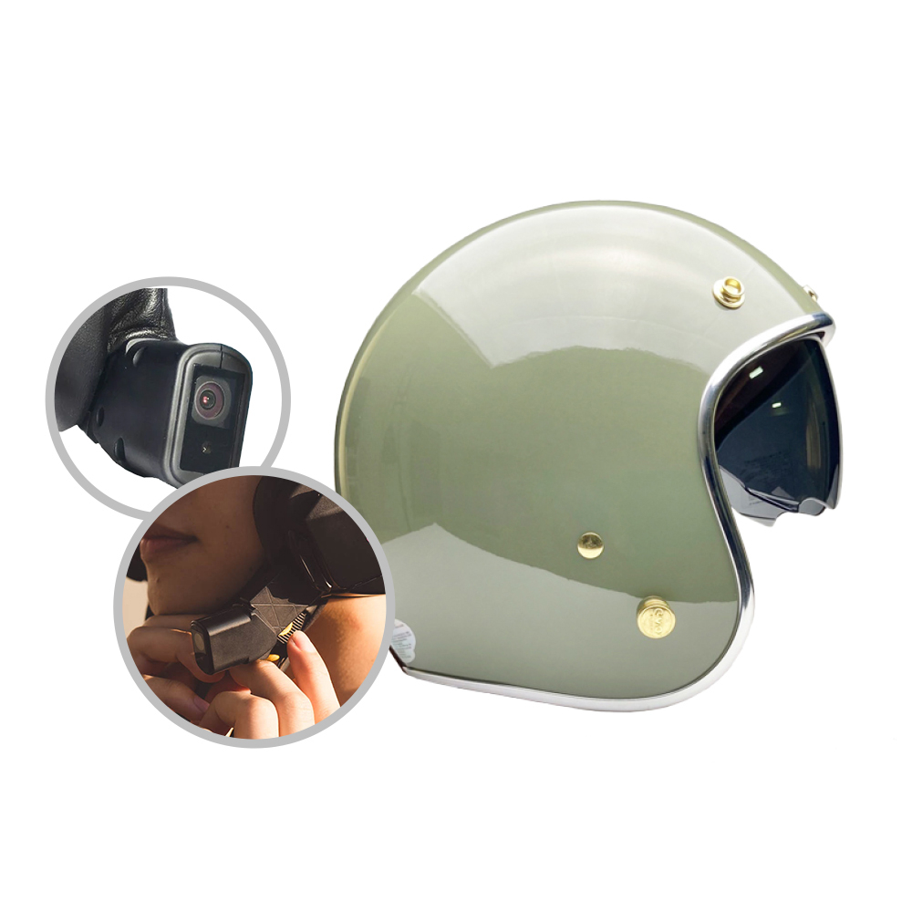 IminiDV X4 EVO 內建式 安全帽 行車記錄器 維納斯 VENUS 素面 亮面 內墨鏡 3/4罩安全帽 銀邊