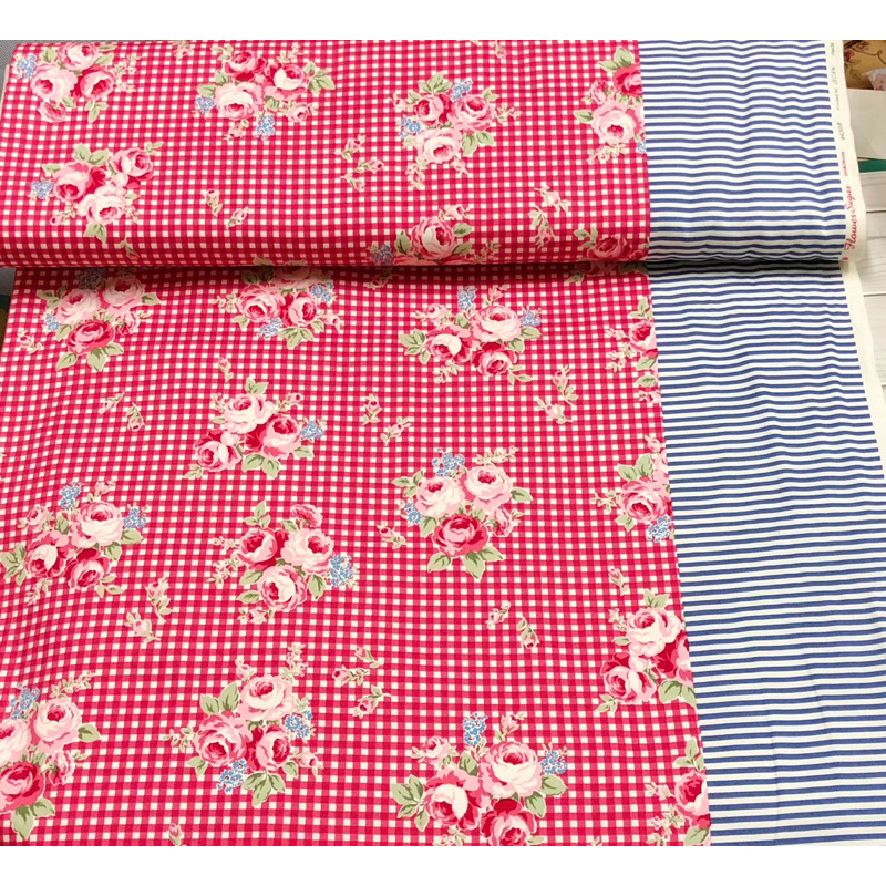 豬豬日本拼布 LECIEN 玫瑰花布 厚棉布材質 可作家飾桌巾抱枕