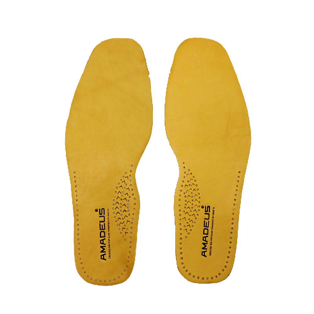 【阿瑪迪斯皮鞋】真皮乳膠緩壓鞋墊 - 米黃色