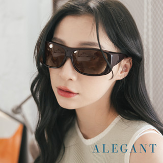 ALEGANT輕奢時尚雀茶棕透氣方框全罩式防滑彈力鏡腳寶麗來偏光墨鏡│外掛式UV400太陽眼鏡│包覆套鏡│車用太陽眼鏡