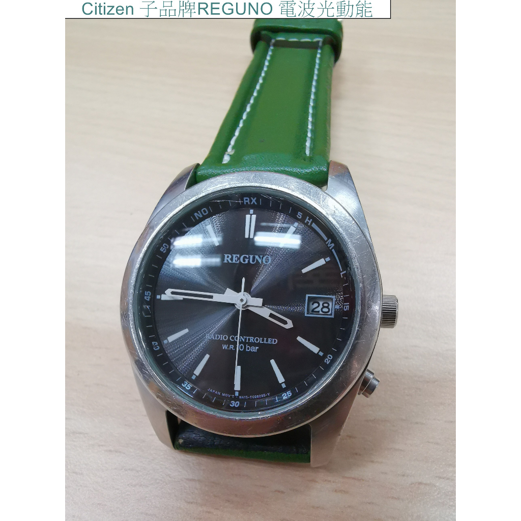 Citizen 星辰子品牌eco-drive系列 H415機芯 光動能(太陽能)充電+日本雙局電波校時二手良品#261