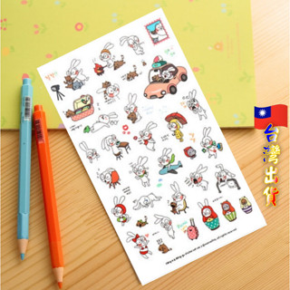 🎉現貨商品💕臺灣賣家🎉 韓國 可愛兔 透明貼紙 心情日記貼紙 創意透明貼紙 手機貼紙 貼紙