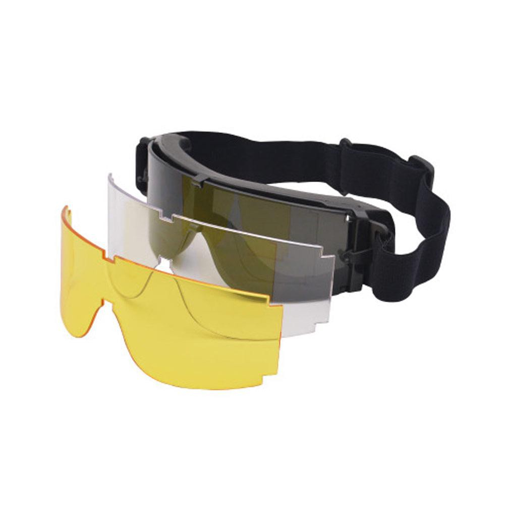 【快易購 附發票】X800加強版風鏡(透明/黃色/墨色 三片鏡片版)生存漆彈軍事配件護目鏡