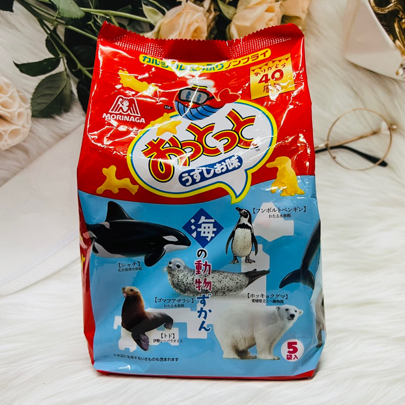 日本 Morinaga 森永 海洋&動物造形餅 鹽味 四連串串包 /5袋入多款供選 款式隨機出貨