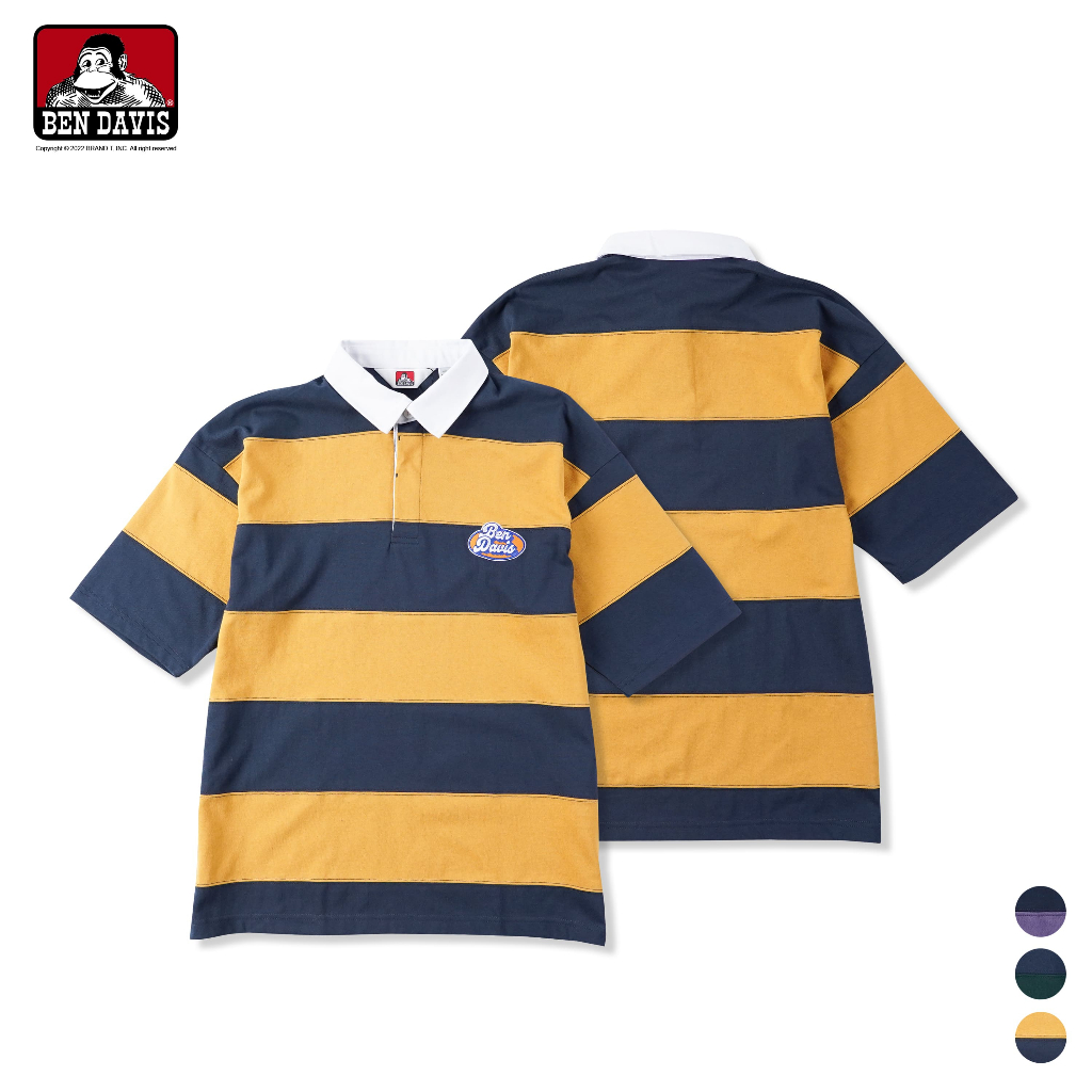 BEN DAVIS PATCH RUGBY SHIRTS 條紋補丁橄欖球衫 POLO衫 條紋 3色