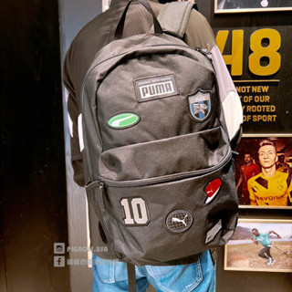 【豬豬老闆】PUMA Patch Backpack 休閒 運動 訓練 書包 後背包 黑07919401 灰藍02