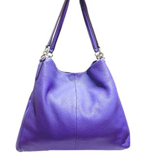 COACH 專櫃款 紫色真皮材質三層收納設計賈姬包 #35723