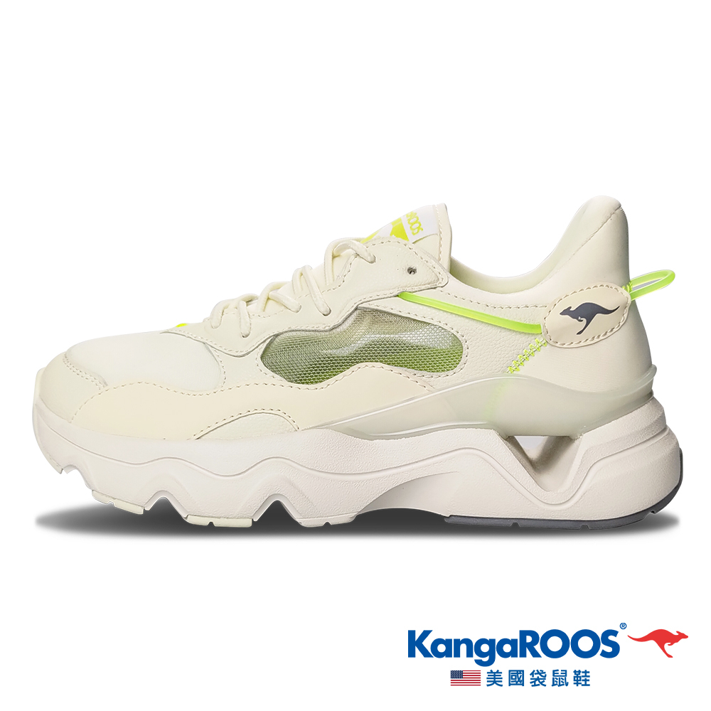 【KangaROOS 美國袋鼠鞋】女 CRYSTAL II 潮流運動 老爹鞋 (米灰-KW21521)
