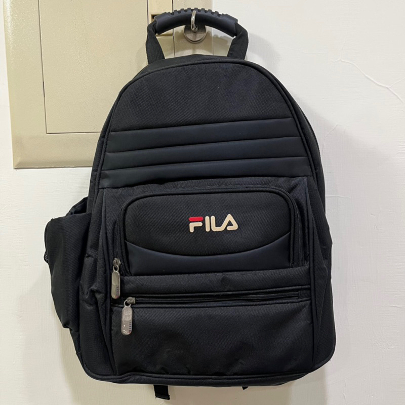 FILA 黑色 多功能 大容量 後背包 筆電包 通勤包