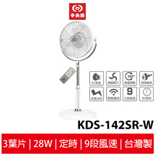 中央牌 14吋DC內旋式遙控循環立扇 KDS-142SR-W / KDS-142SR-B / KDS-142SR
