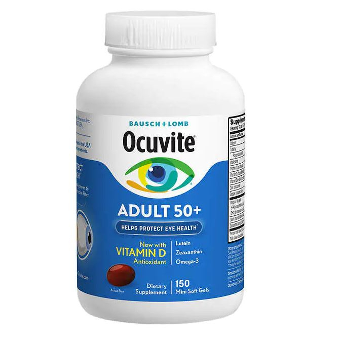 &lt;現貨&gt;(2025/07)&gt;美國博士倫 Ocuvite 50歲以上成人護眼 葉黃素 金盞花 Omega 3 150顆