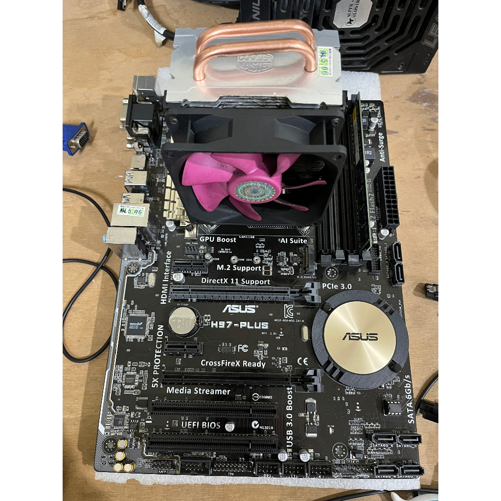 我最便宜二手良品 CPU+主機板 半套組合 I7 4790K+ASUS H97 PLUS 有擋板~ 新莊可自取優惠