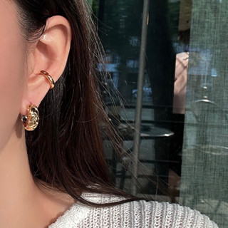 【現貨】(耳骨夾)正韓 鍍24K金 光芒 單鑽 金屬 單圈 耳骨夾 夾式 耳環【KT ACCessories】