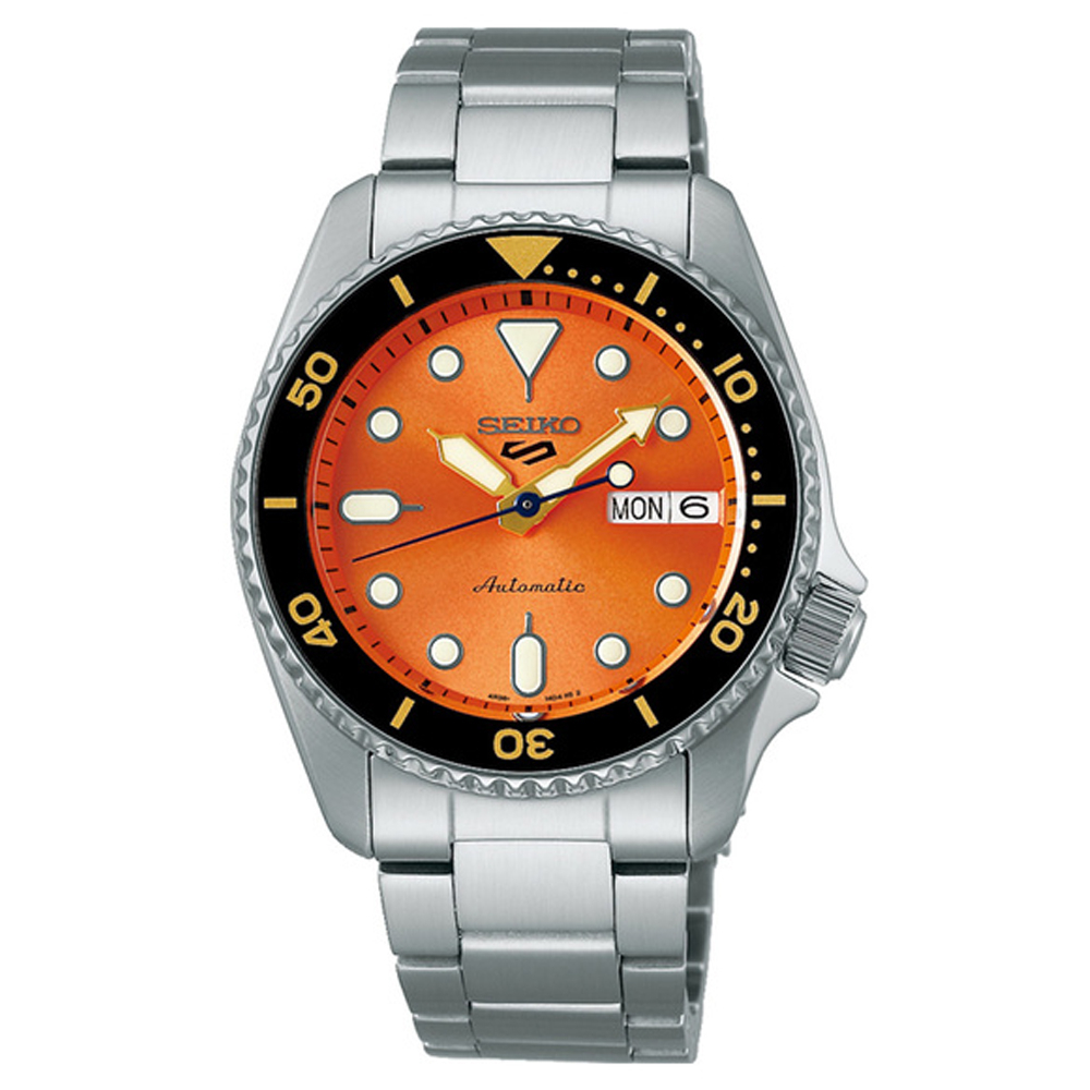 【SEIKO 精工】Seiko 精工5號復古潮流機械錶SK028-橘38mm SRPK35K1/4R36-14B0L