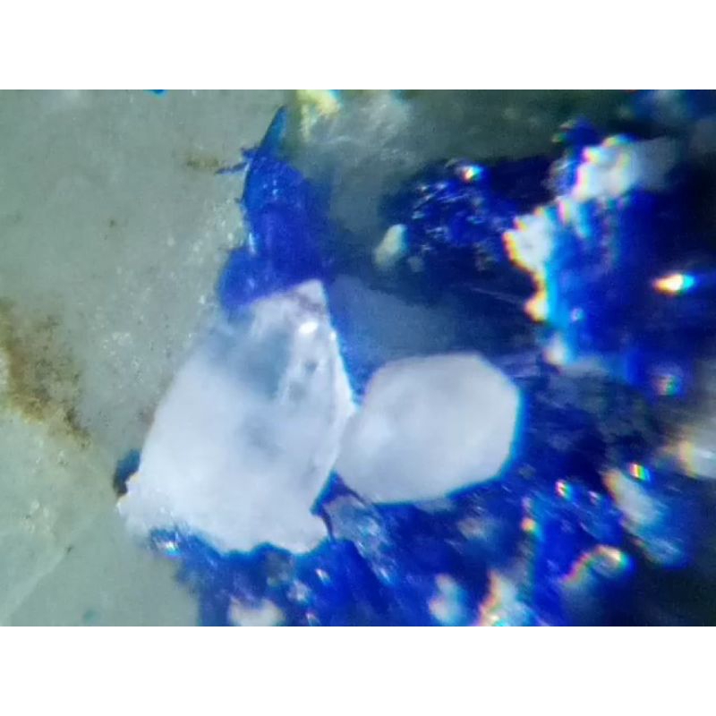 7 藍銅礦 | 矽孔雀石 | 硅孔雀石 | 藍銅礦、水晶、白螢石共生原礦
