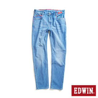 EDWIN 東京紅360°迦績彈力機能小直筒牛仔褲(石洗藍)-男款
