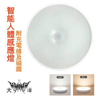 台灣現貨！智能人體感應燈 創意禮品 led 床頭家居燈 usb充電 小夜燈 學生宿舍適用 磁吸 大洋國際電子