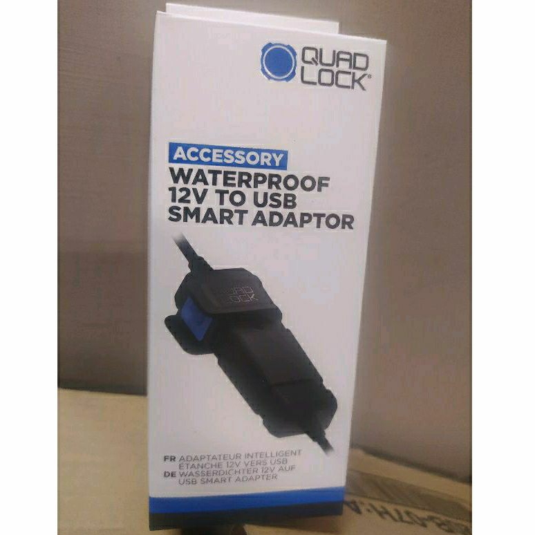 Quad Lock Waterproof 12V To USB Smart Adaptor 機車電瓶轉USB智能適配座
