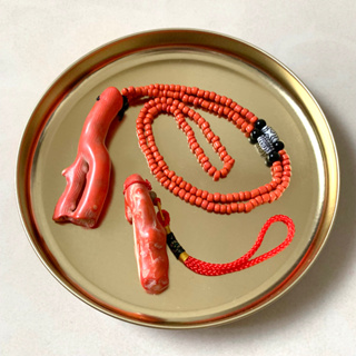 『開運小物』紅珊瑚項鍊+珊瑚墜子 飾品 收藏品