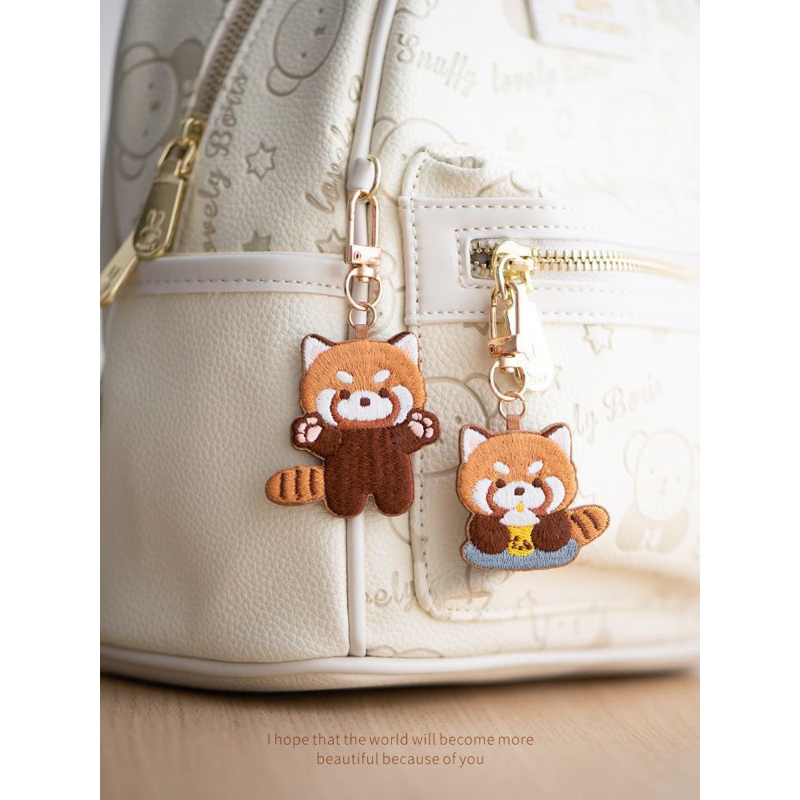 焦慮太太｜當天出貨 小熊貓 雙面刺繡鑰匙圈(共6款) RED PANDA 鑰匙圈 吊飾 掛飾 熊貓 紀念品 書包吊飾