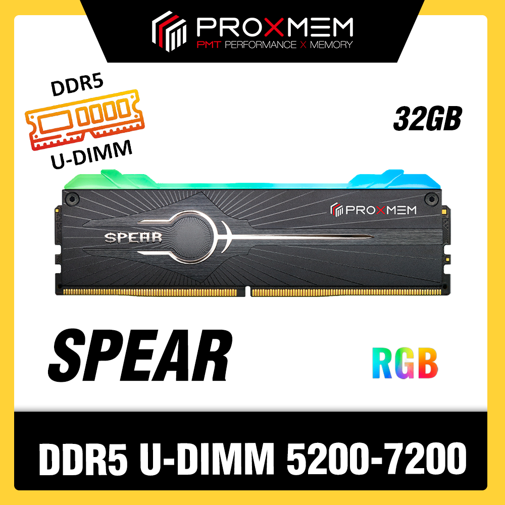 博德斯曼 PROXMEM SPEAR 双叉戟RGB系列 DDR5 5200-7200 桌上型超頻記憶體 32GB