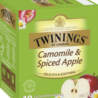 英國康寧Twinings 洋甘菊和五香蘋果茶包/檸檬薑茶/純洋甘菊 菊花茶10 包/不含咖啡因