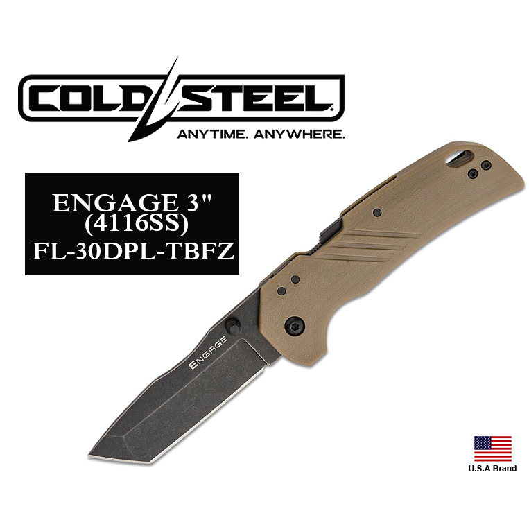 美國Cold Steel冷鋼折刀ENGAGE 3" 劍型ATLAS鎖定 4116鋼棕色柄【CSFL30DPLTBFZ】