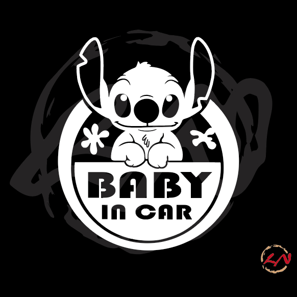 【LN貼紙工坊】🔥 Baby in car 車貼 史迪奇 車內有寶寶 嬰兒 寶寶在車上 星際寶貝 汽車貼紙 反光