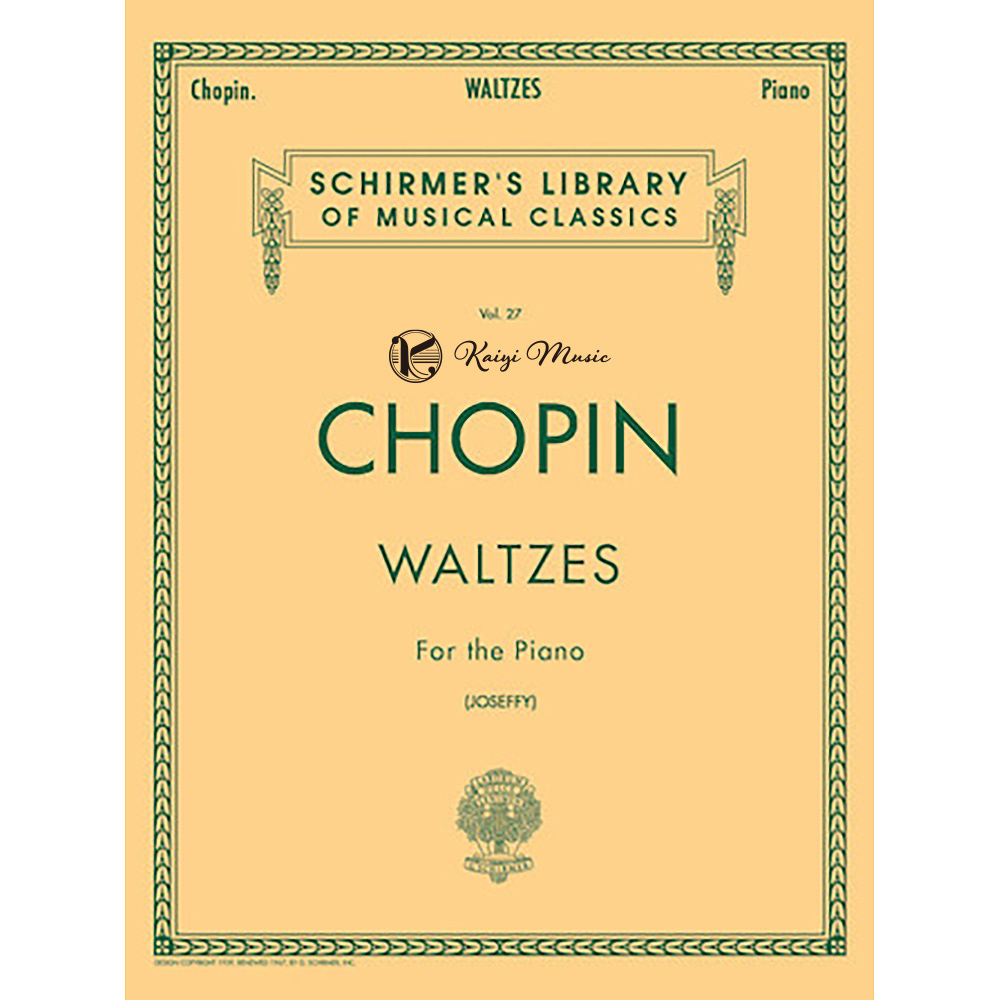 【凱翊︱Schirmer】蕭邦：華爾滋 鋼琴獨奏樂譜 Chopin：Waltzes (Valses) for Piano
