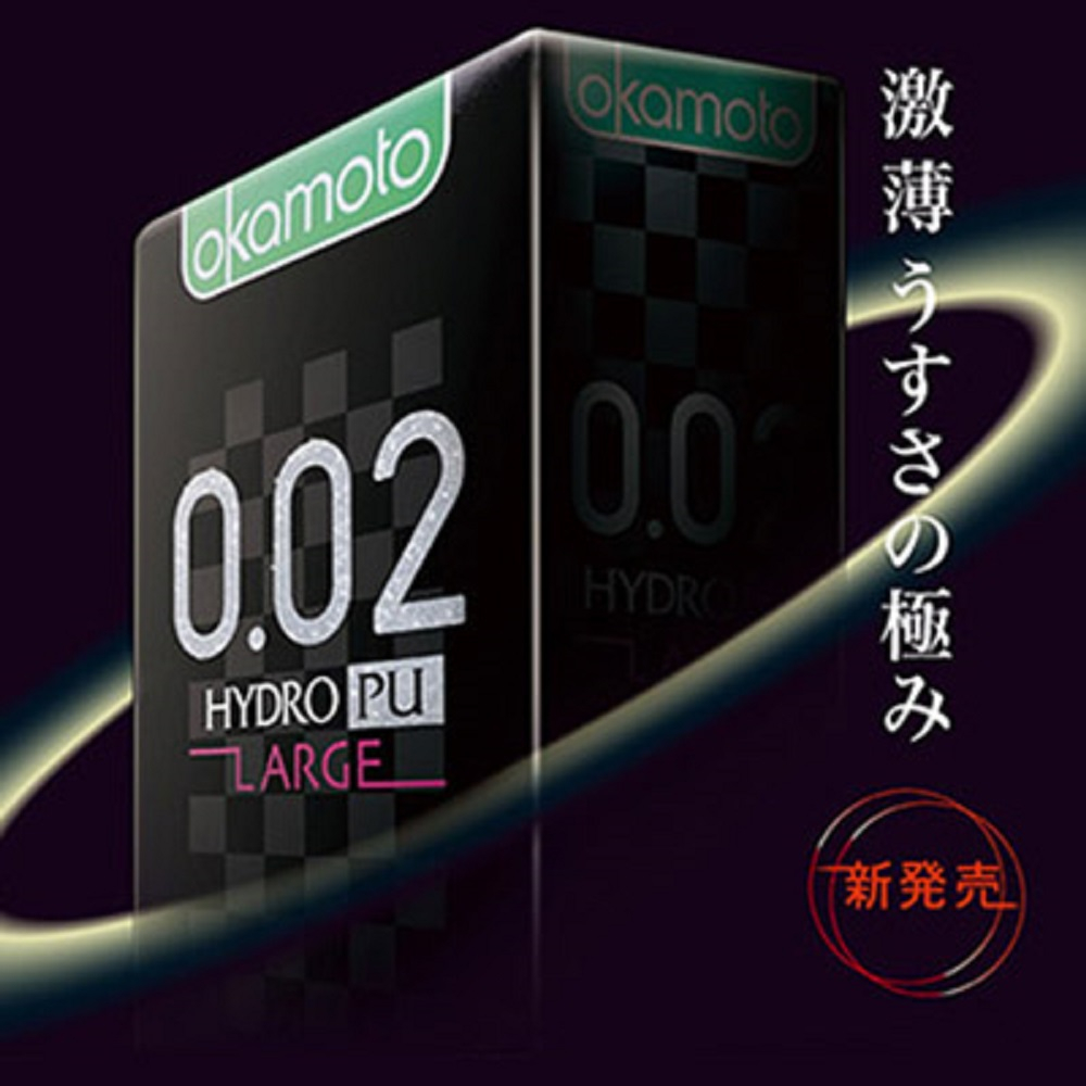 即期品全面出清-岡本Okamoto -002HYDRO 舒適尺寸、極致薄水性聚氨酯保險套(6入)