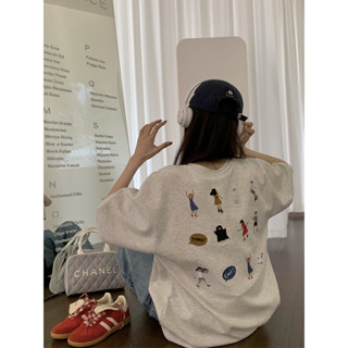 行走的衣架子！ 短袖 女生衣服 印花 t恤 oversize t恤 美式復古上衣 女生衣服短袖 寬鬆上衣短袖 上衣女