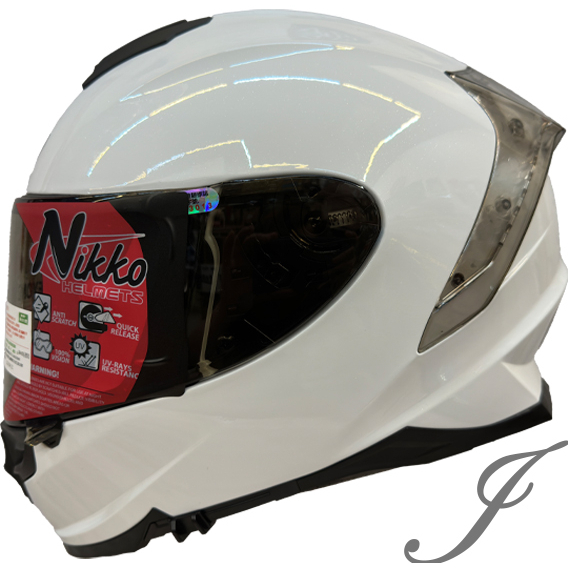 Nikko N-806II 純粹極簡 素色 亮面珍珠白 全罩 內鏡片 安全帽