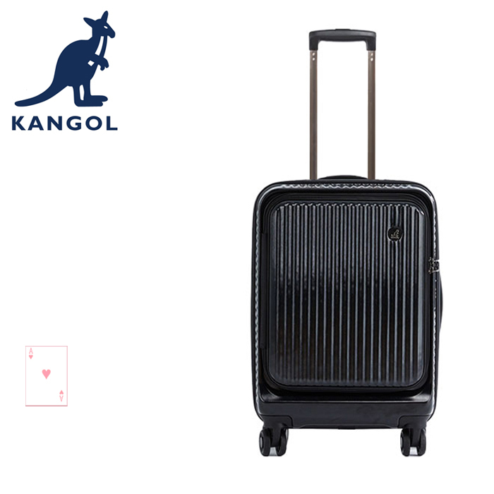 【紅心包包館】KANGOL 英國袋鼠 JH034 前開式 拉鍊 行李箱 旅行箱 20吋/24吋/28吋 黑色