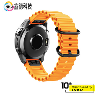 Garmin fenix7/6 海洋快拆錶帶 矽膠錶帶 替換錶帶 矽膠 腕帶 手錶 配件 表帶 卡扣 時尚款 22mm