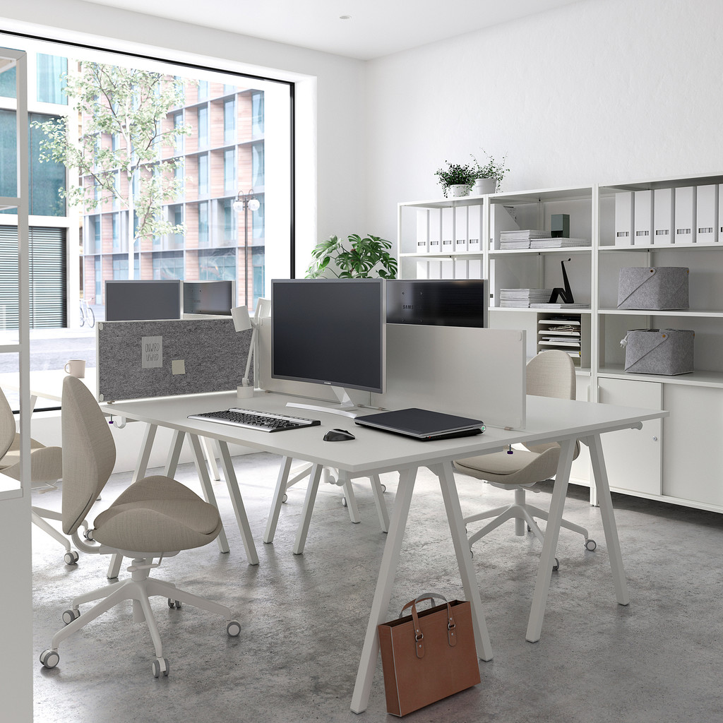 北歐LOFT風格IKEA宜家TROTTEN書桌工作桌辦公桌電腦桌電競桌/白/140x80x75/二手八成新/特$2980