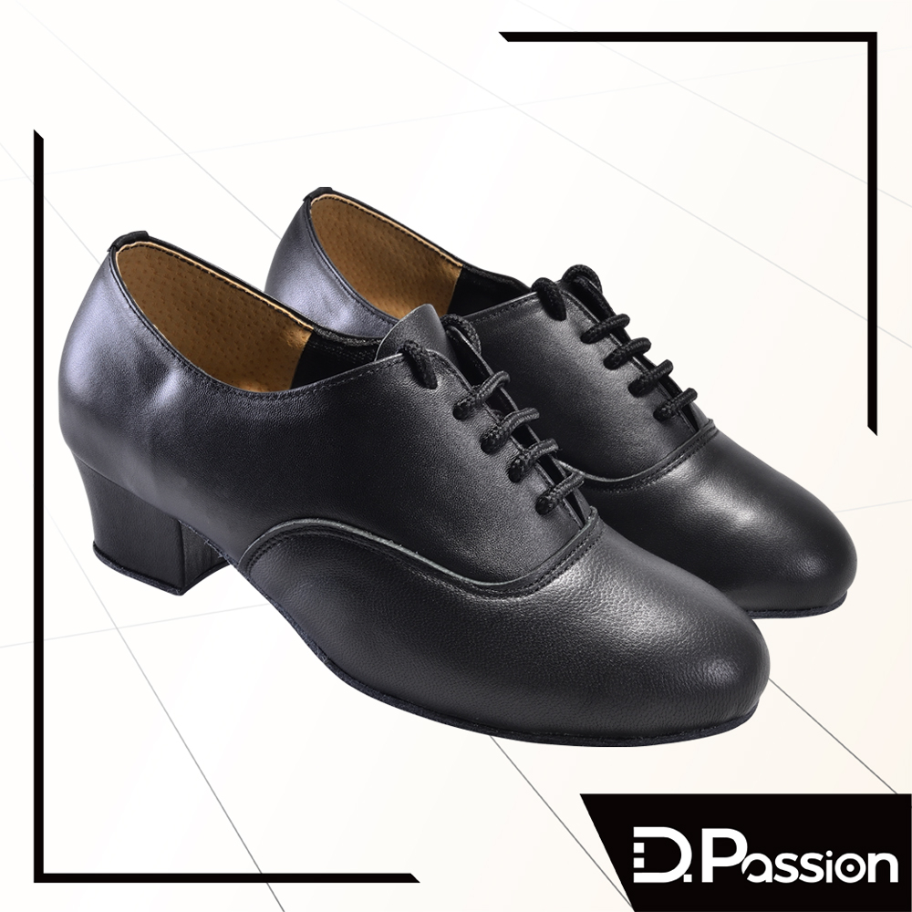 【D.Passion美佳莉】摩登練習舞鞋 E108AG 黑羊皮 1.5吋 MIT系列