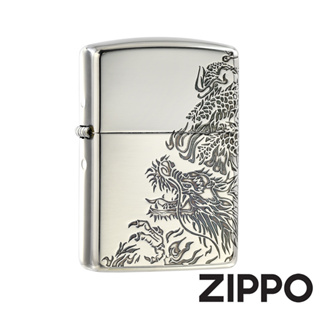 ZIPPO 天翔龍紋銀(加厚版)防風打火機 日本設計 官方正版 現貨 限量 禮物 送禮 終身保固 ZA-3-17C