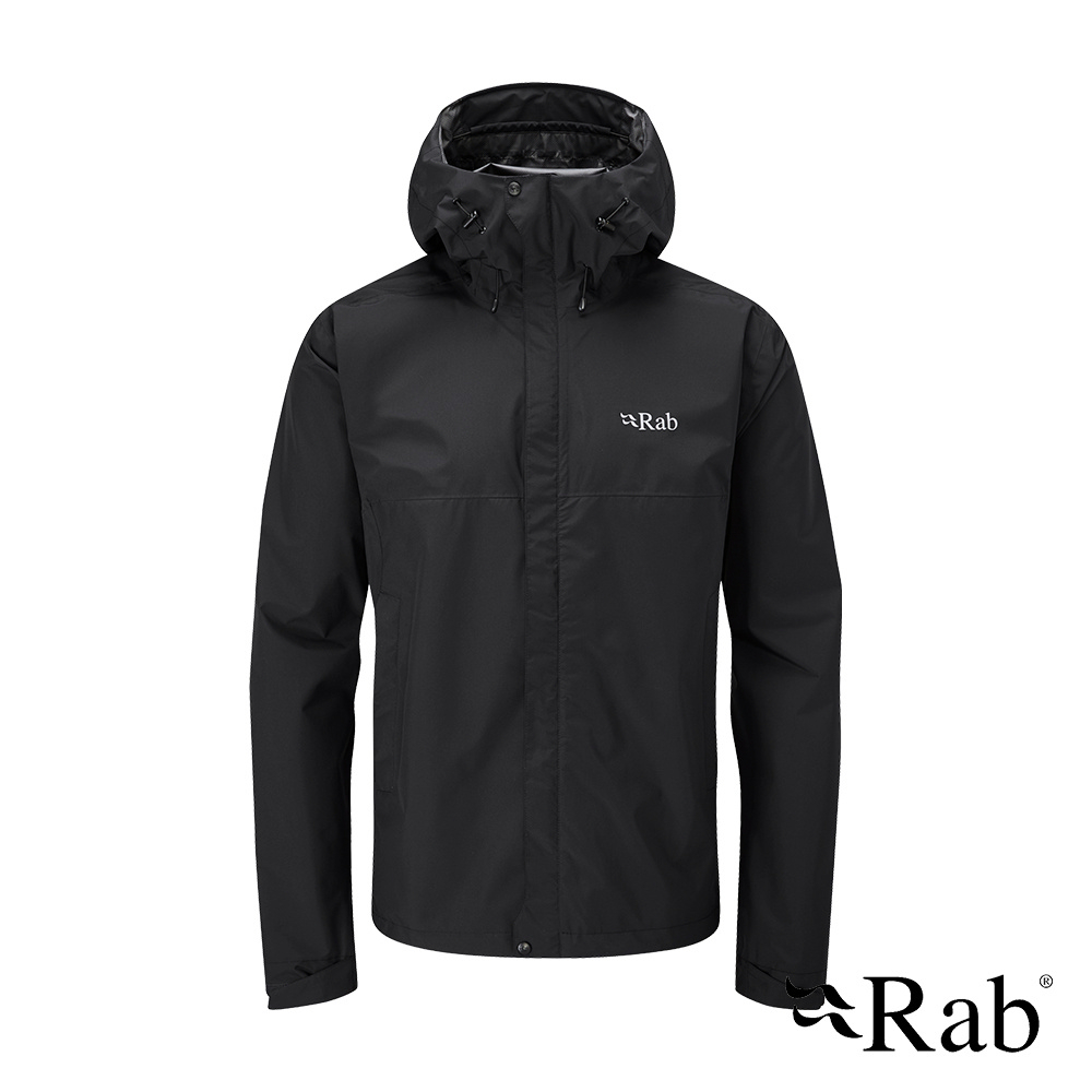 伊凱文戶外 Rab Downpour Eco Jacket 輕量防風防水連帽外套 男款 黑色 #QWG82 發票