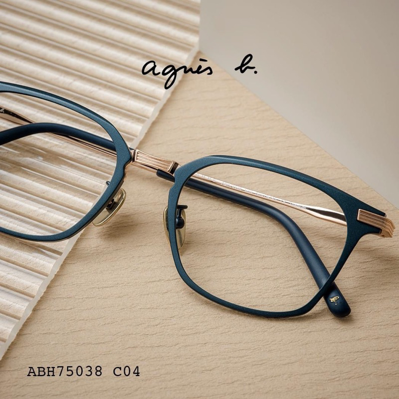 Agnes b. HOMME ABH75038 C02S 黑金 純鈦經典紳士鏡框 光學眼鏡 100%正品公司貨