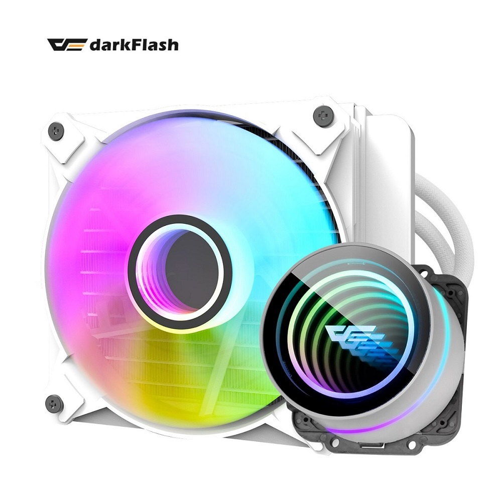 darkFlash大飛 DX120 V2.6 冰風俠 ARGB 水冷散熱器 冷頭可轉向 (支援17xx / AM5)