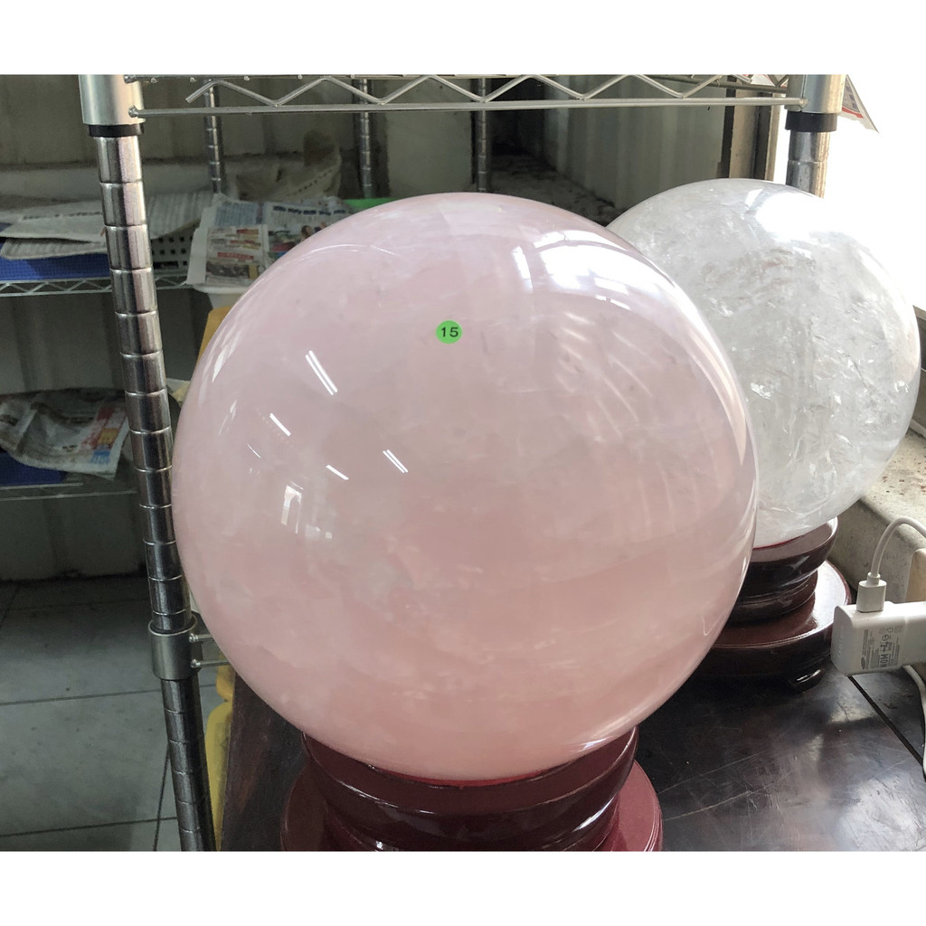 粉水晶球 220mm 15.0kg B360