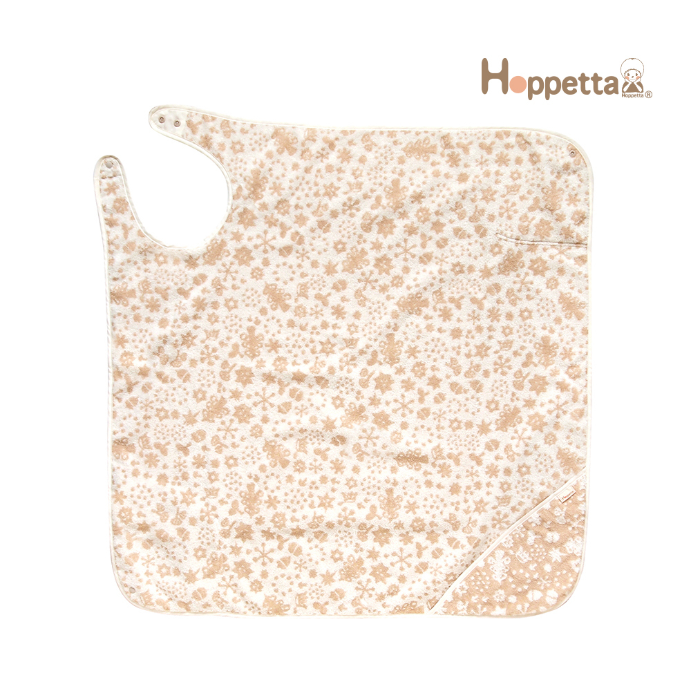 【Hoppetta】有機棉連帽圍裙式嬰兒浴巾｜官方旗艦店