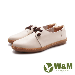 W&M(女)日感簡約縫線休閒鞋 女鞋－米白色